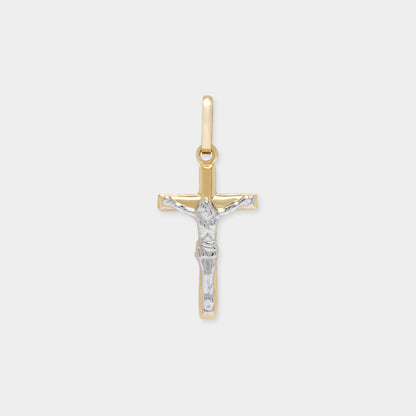 18K Yellow and White Gold Cross/Crucifix