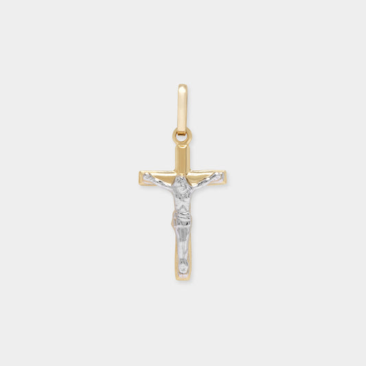 18K Yellow and White Gold Cross/Crucifix