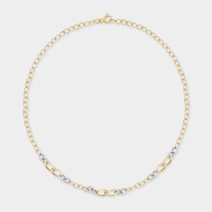 18 K White Gold and Yellow Gold All round loop rings