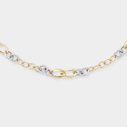 18 K White Gold and Yellow Gold All round loop rings
