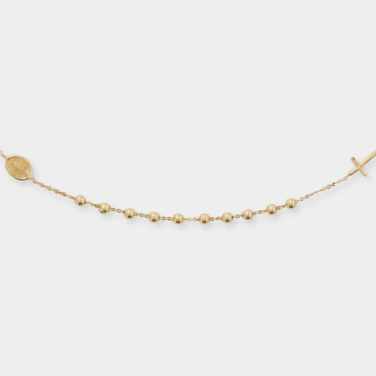 18K Gold Rosary Beads necklace