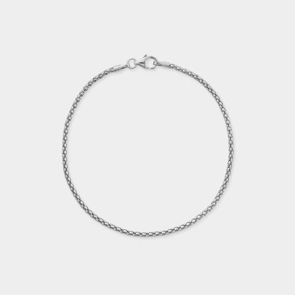 18 K White gold round mesh tube snake style