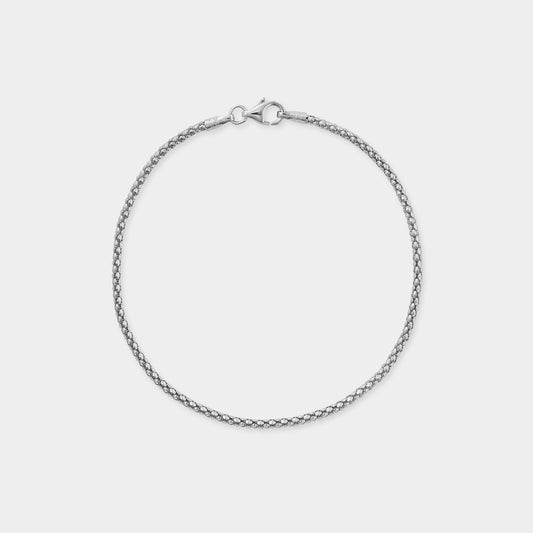 18 K White gold round mesh tube snake style