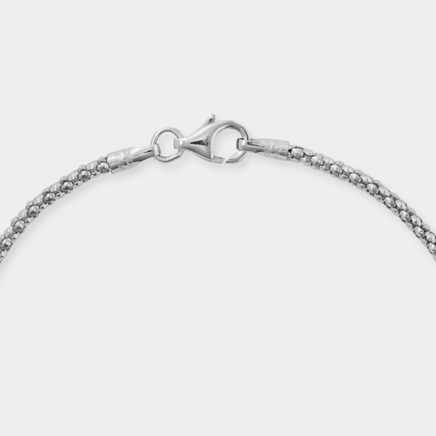 18 K White gold round mesh tube snake style