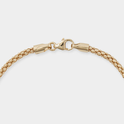 18 K Yellow gold round mesh tube snake style