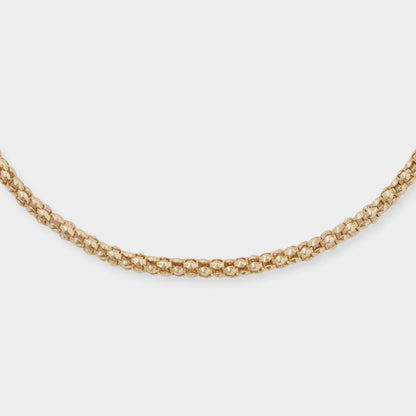 18 K Yellow gold round mesh tube snake style