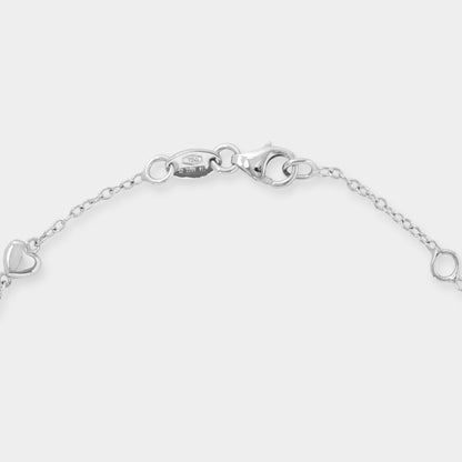 18 K White Gold loop chain and Hearts
