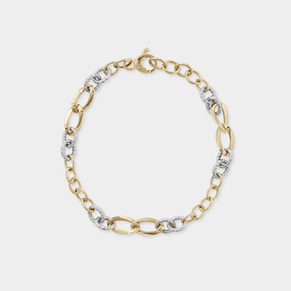 18 K White and Yellow Gold All round double colour loop rings