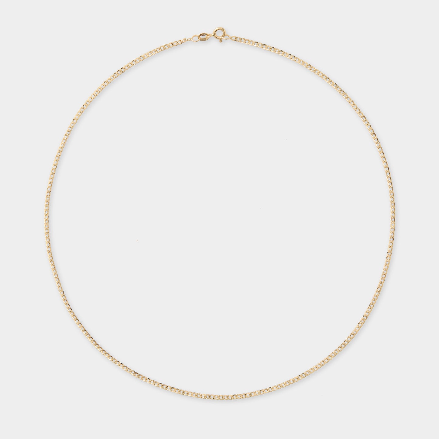18 K Gold Bevelled Flat Curb Chain Necklace