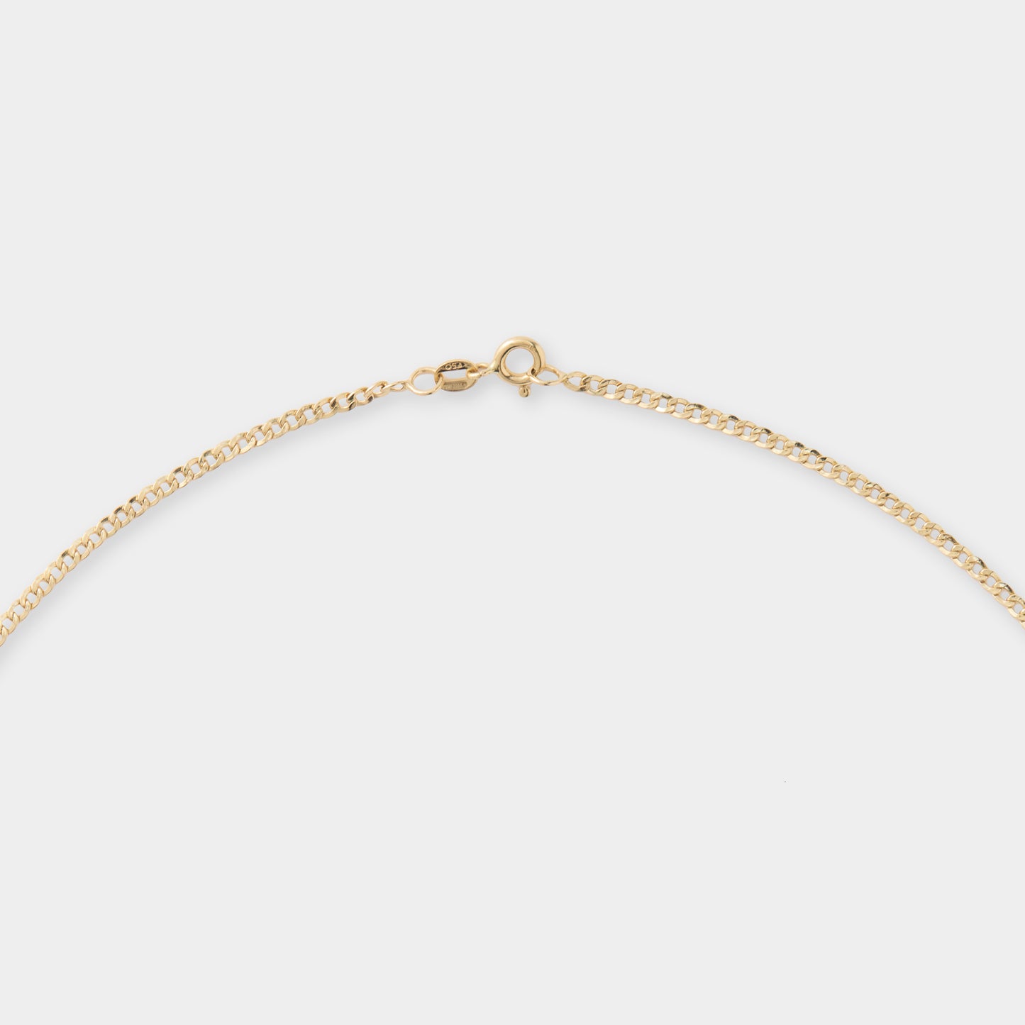 18 K Gold Bevelled Flat Curb Chain Necklace