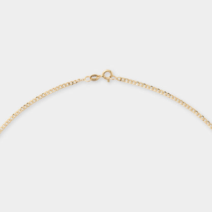 18 K Gold Bevelled Flat Curb Chain Necklace