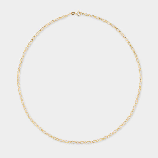 18 K Gold Figaro Link Necklace