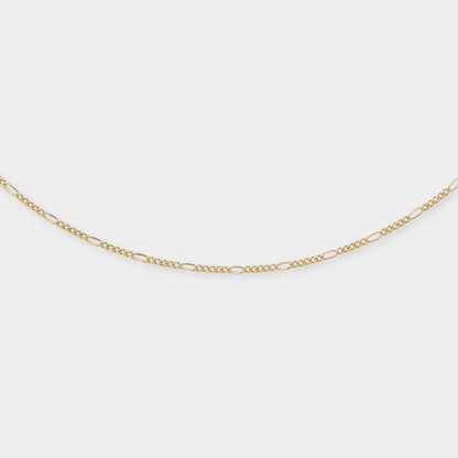 18 K Gold Figaro Link Necklace