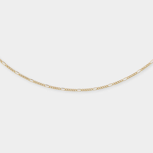 18 K Gold Figaro Link Necklace