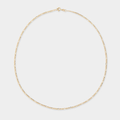 18 K Gold Figaro Link Necklace