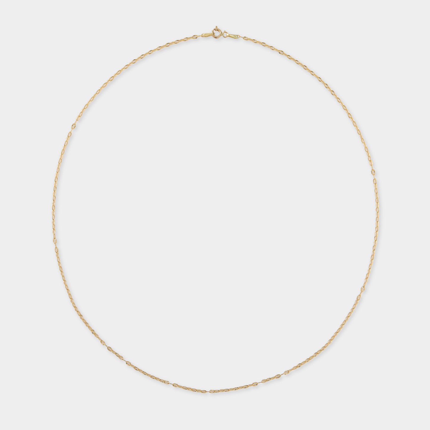 18 K Gold Long Anchor Diamond Cut Chain