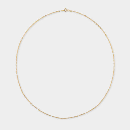 18 K Gold Long Anchor Diamond Cut Chain