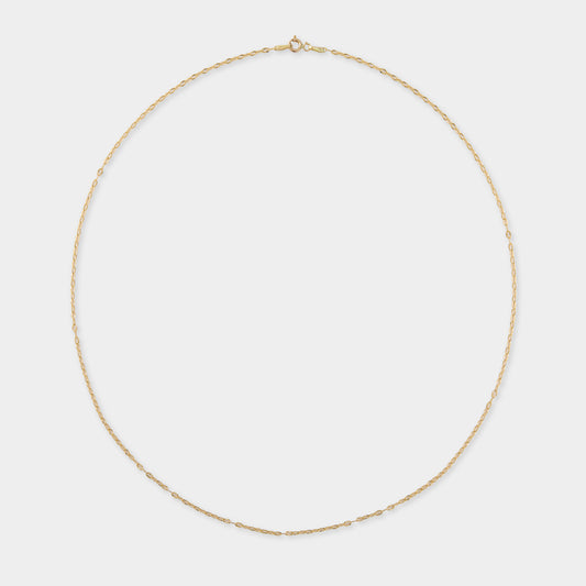 18 K Gold Long Anchor Diamond Cut Chain