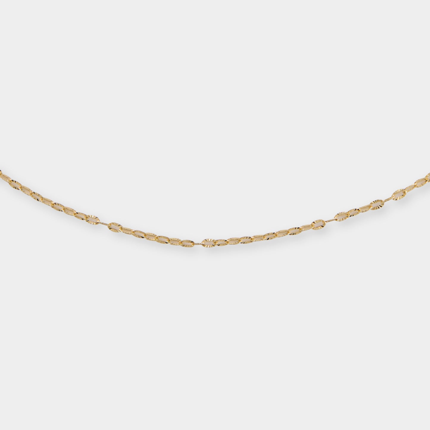 18 K Gold Long Anchor Diamond Cut Chain