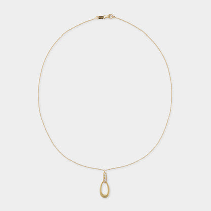 18 K Gold Anchor Necklace &18 K Yellow Gold  Oval Pendent & Stones