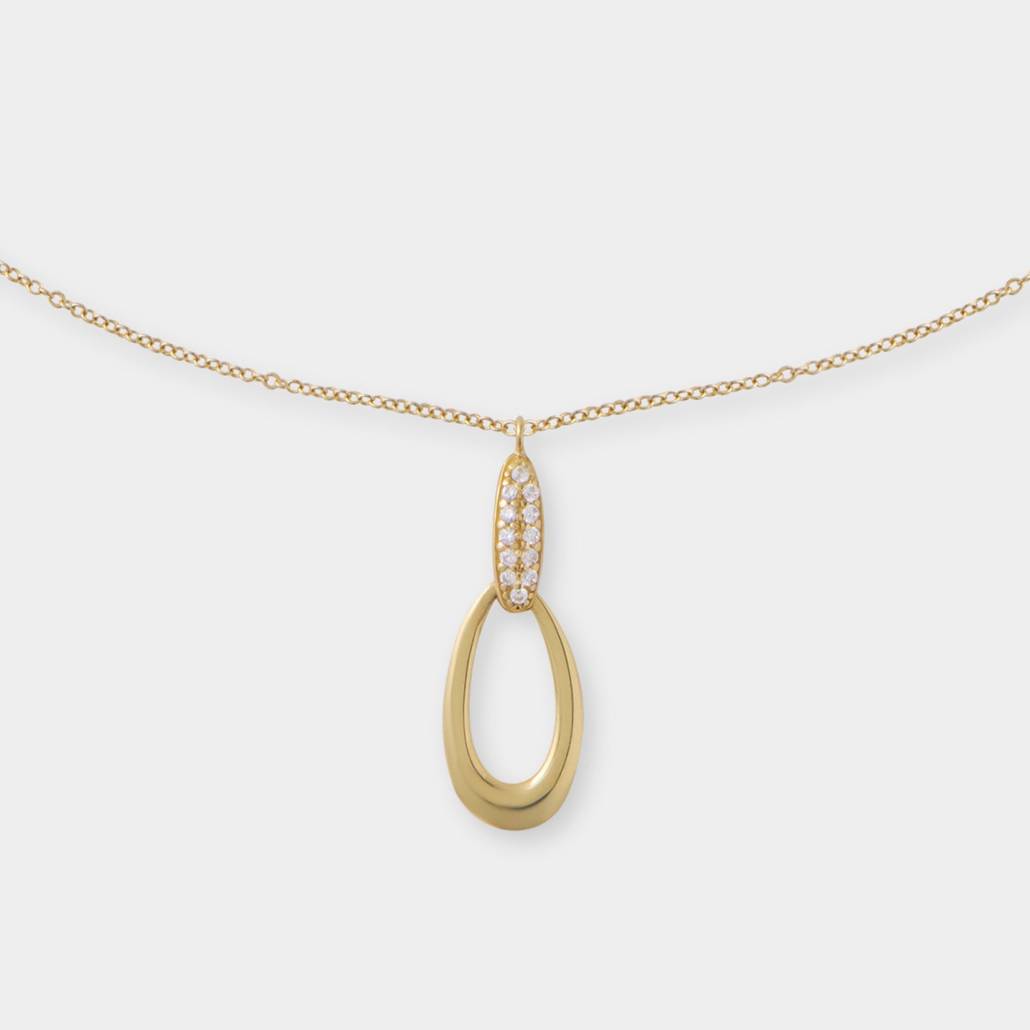 18 K Gold Anchor Necklace &18 K Yellow Gold  Oval Pendent & Stones