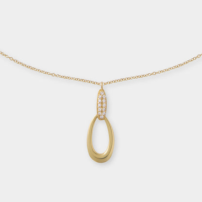 18 K Gold Anchor Necklace &18 K Yellow Gold  Oval Pendent & Stones