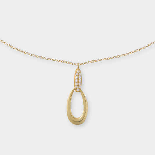 18 K Gold Anchor Necklace &18 K Yellow Gold  Oval Pendent & Stones