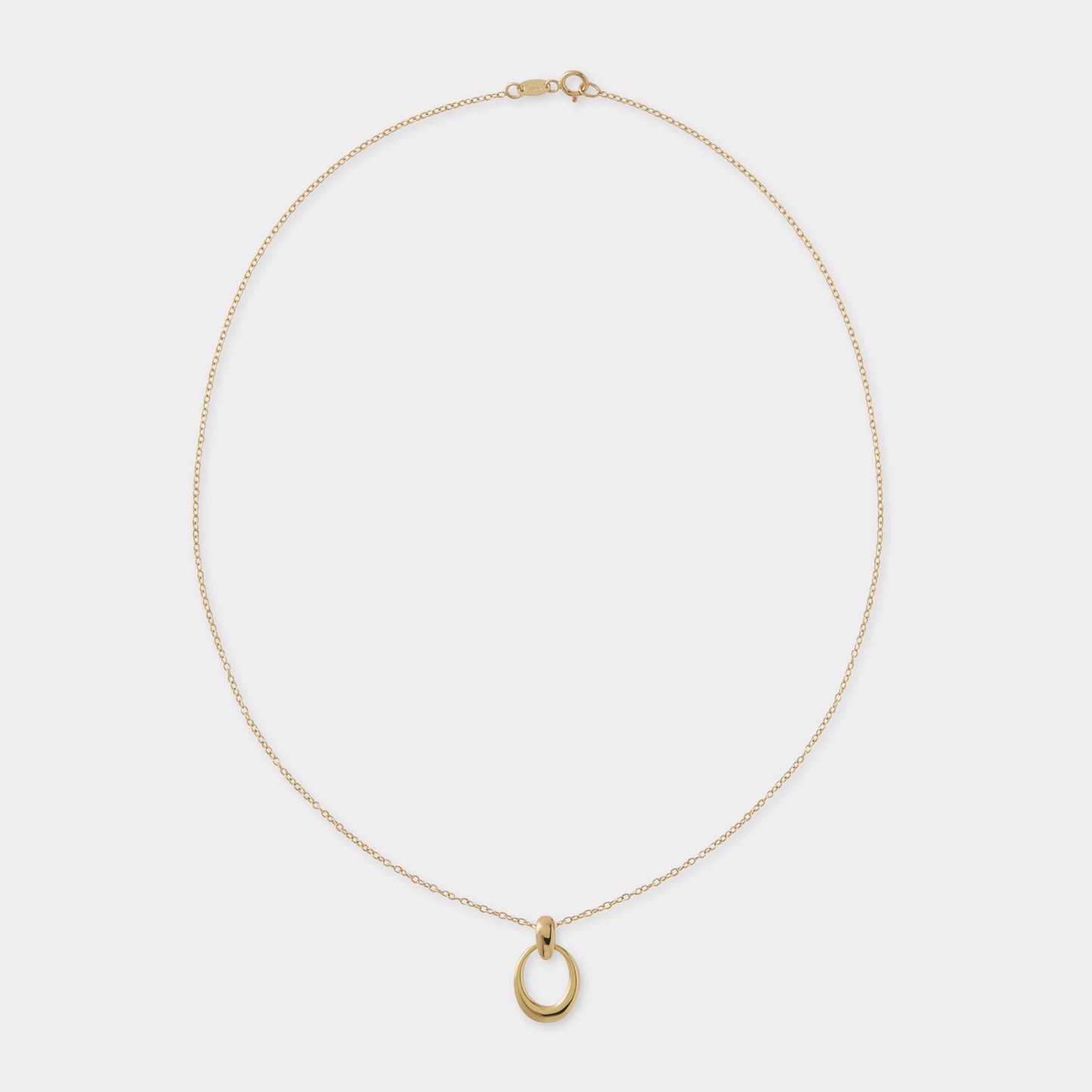 18 K Gold Anchor Necklace & 18 K Yellow Gold Oval Pendent