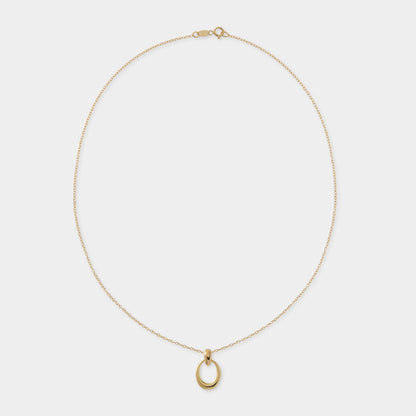18 K Gold Anchor Necklace & 18 K Yellow Gold Oval Pendent