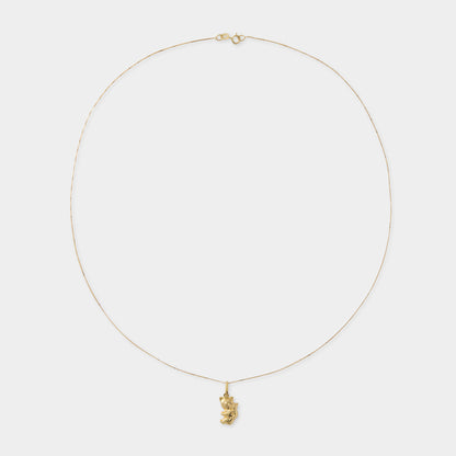 18 K Gold Box Chain Necklace & Koala Pendant