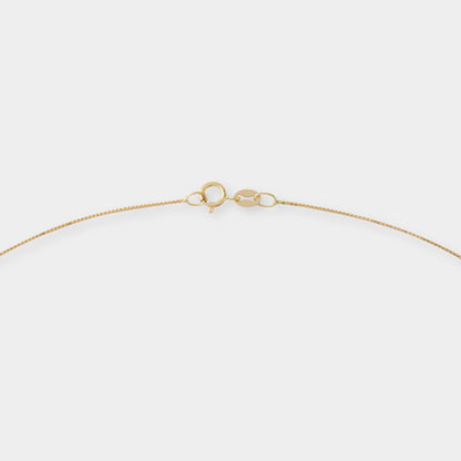 18 K Gold Box Chain Necklace & Horse Shoe & Horn with Sapphire