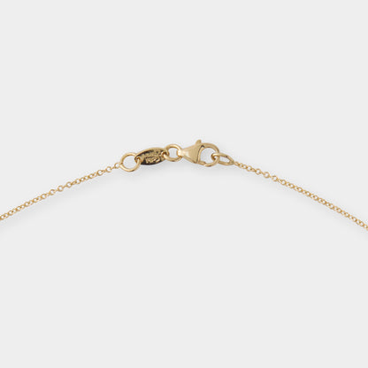18 K Gold Anchor Necklace & Square Pendant w White Sapphires