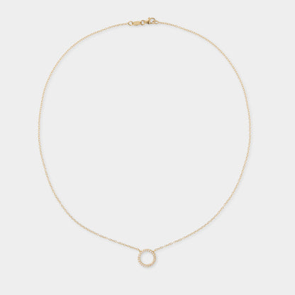 18 K Gold Anchor Necklace & Circle Pendant w  White Sapphires