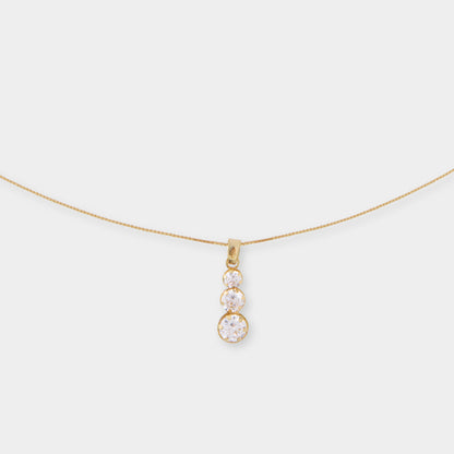 18 K Gold Box Chain & Trinity Sapphire Pendent