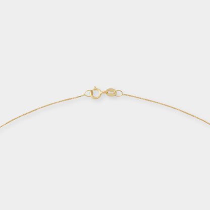 18 K Gold Box Chain Necklace & Heart Shape Pendant