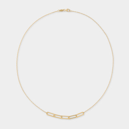 18 K Gold Anchor Chain Necklace & Rectangular Links