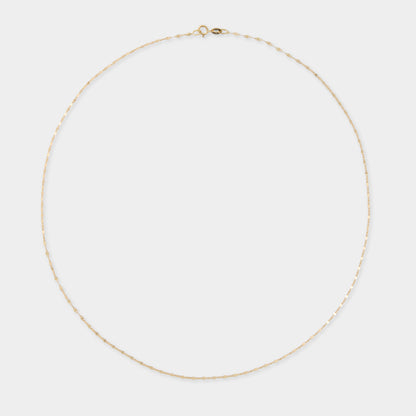 18 K Y Gold Mirror Concave Beat Necklace