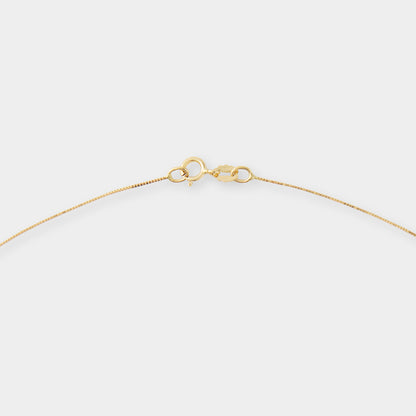 18 K Gold Box Chain Necklace & Lady Bug