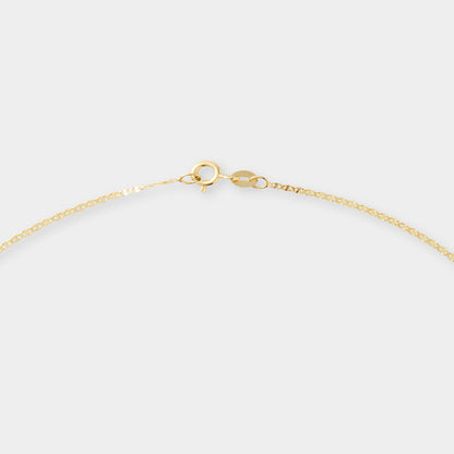 18 K Gold Curb Concave Chain Necklace