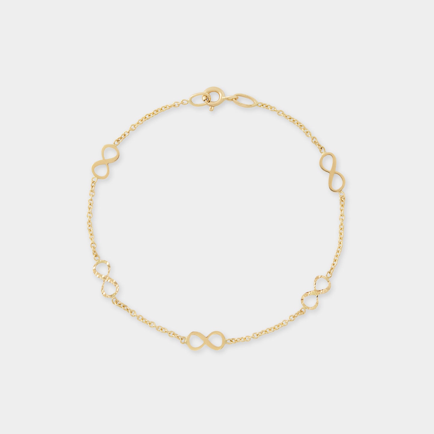 18 K Gold Anchor Chain Bracelet & Infinity