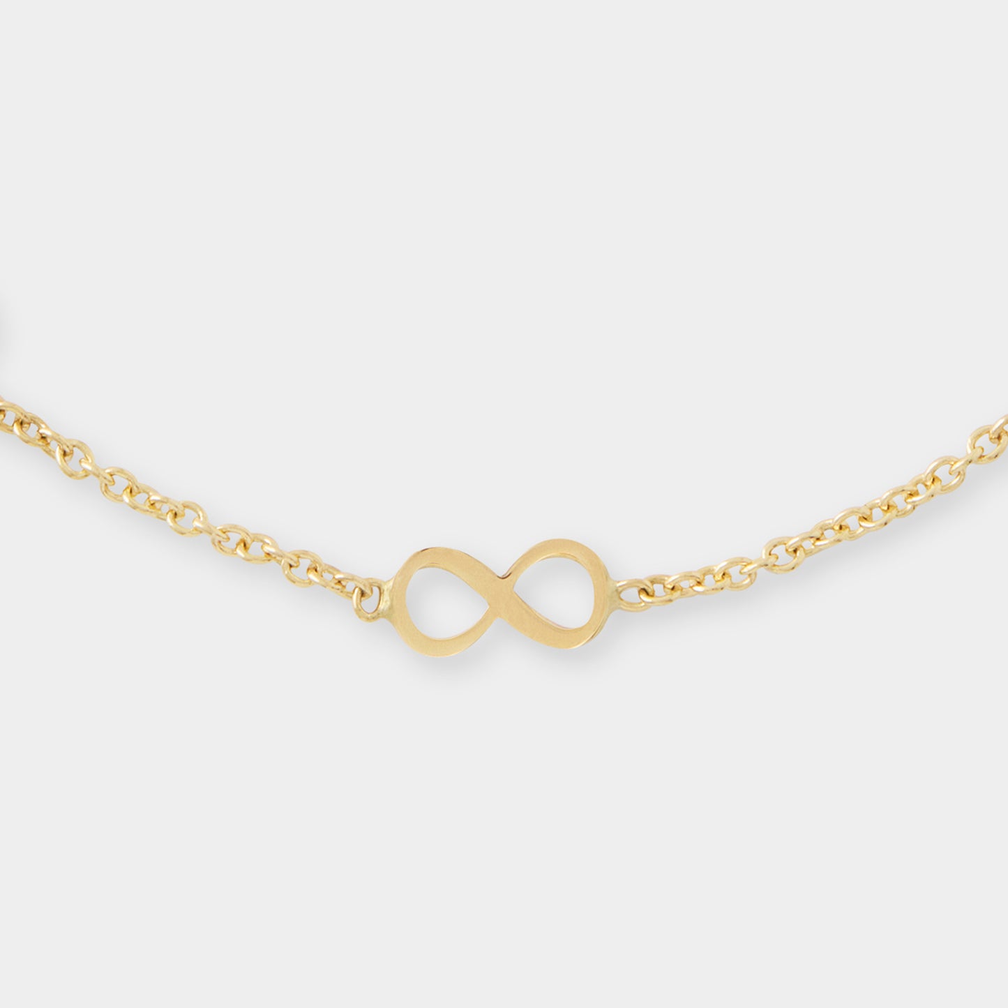18 K Gold Anchor Chain Bracelet & Infinity