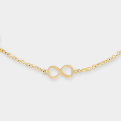 18 K Gold Anchor Chain Bracelet & Infinity