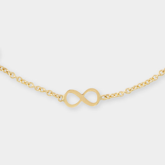 18 K Gold Anchor Chain Bracelet & Infinity