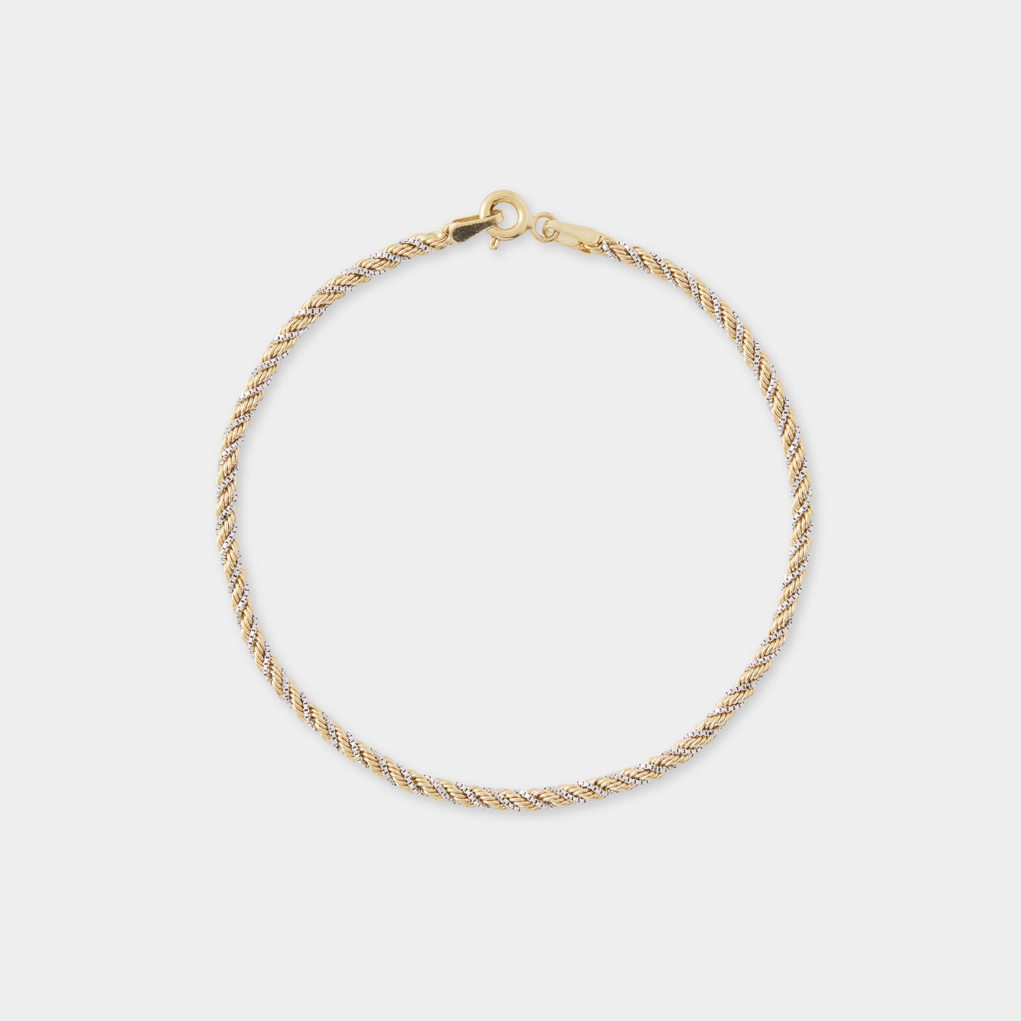 18 K Gold Yellow & White Twist Bracelets