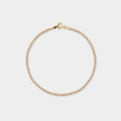 18 K Gold Yellow & White Twist Bracelets