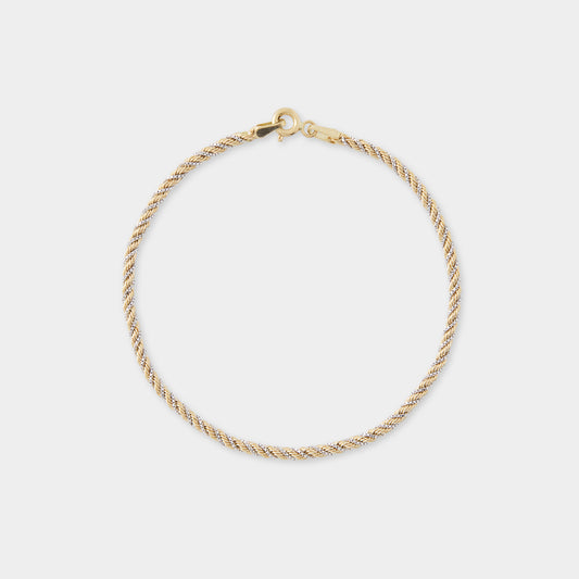 18 K Gold Yellow & White Twist Bracelets