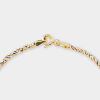 18 K Gold Yellow & White Twist Bracelets