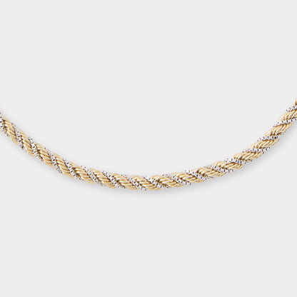 18 K Gold Yellow & White Twist Bracelets