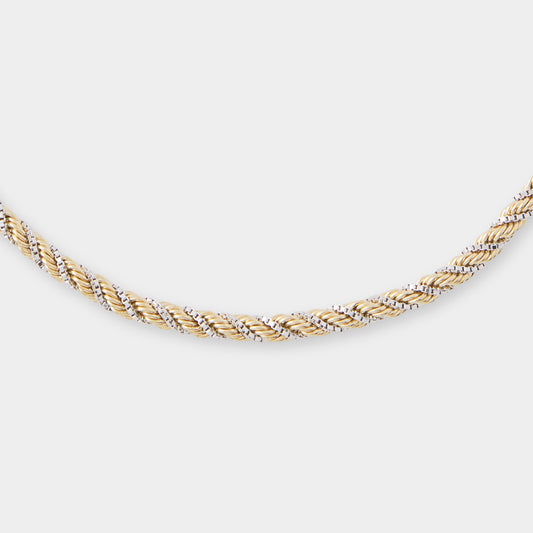 18 K Gold Yellow & White Twist Bracelets