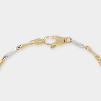 18 K Gold Bamboo Link and Name Plate Bracelet